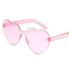 Солнцезащитные очки в форме сердца для женщин с любовными объективами и чистыми конфетами цвета