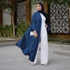 Ethnic Clothing New Kimono Abaya Dubai Stripe Belted Cardigan Robe Woman Corban Ramadan Eid Al Adha Loose Moroccan Gulf Women Chiffon Robes T240510