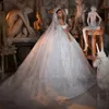 2024 Shiny Wedding Dresses Off the Shouder Beading Sequins Lace Appliques Ball Gown Puffy Bridal Gowns Vestido De Noiva Casamento Custom Order Size