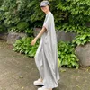 Robes de fête Summer Casual Batwing Sleeve o Neck T-shirt lâche mince surdimensionnée droite solide pour femmes x477