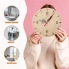 Wall Clocks Small Clock Vintage Non Ticking Round Bedroom Wood Convenient Home Decor Hanging Office