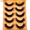 5pairs Classic Hybrid Volumen Wimpern Ankunft Wispy D Curl Kurzes russisches Streifen Make -up Falsche Wimpern 240423