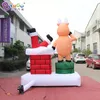 En gros de 6mh (20 pieds) avec une arrivée de ventilateur publicitaire Chimney gonflable et cerf décoration de Noël de dessin animé pour les événements de fête en plein air Toys Sport