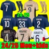 Nuovo 24 25 MBAPPE HAKIMI Maglie da calcio Home N.Mendes M.Asensio Kolo Muani O.Deembele Third Maillots de Football 2024 2025 Verratti 4th Men da donna Kit Shirt Uniforms