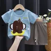 Summer Childrens krótkie szorty Ustaw czystą bawełnianą koszulkę dla chłopców i dziewcząt cienkie ubranie dla dzieci Nowe 2024 Baby Treasure Tracksuit CSD2405112
