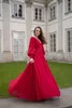 Robes de fête Jamerary Mariffon Red Robe Femme Spring Automne Automne Lantern Lantern Long Long Line