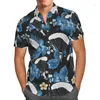 Męskie koszule Casual Black Plum Cwil wzór koszulki Hawajski plaż