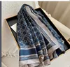 Luxury Silk Long Scarf Femmes Nouveau designer Satin Plaid Letter