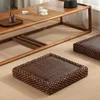 Kudde japansk stil tatami rattan futon hand vävd platt säte soffa kast golvmeditation runda