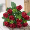 Fiori decorativi 1 PC 5 Branch 11 Heads Bouquet artificiale Mini Rose Wedding Office Home Office per vaso
