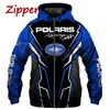 Polaris Racing RZR Snowmobile Moda Günlük Zip Hoodie Top Erkek ve Kadın Bahar Sonbahar Kapşonlu Ceket 240426