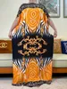 Vêtements ethniques 2023 Slve courte 2 pièces Robe africaine Big Scarf Impression florale Coton Loose Caftan Lady Summer Maxi Robes décontractées Vestidos T240510