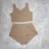 Designer badkläder kvinnors badkläder halter baddräkt camisole trosor för kvinnor solid bomullsticktråd