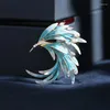 Brooches Style Chined Gradient Plume Brooch rétro Phoenix Robe Accessoires de mariage Tempérament élégant