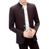 Spring Mens Stand Collar Casual Anzug Jacken Jugend modische Festnähte drei Button Blazer -Schichten 240507