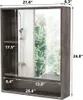 Adesivi per finestre Muro con specchio mobile a specchio singolo scaffale regolabile spazzola spazzatura sopra il toilette grigio