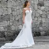 2023 Robe de mariée en satin élégant Robes de sirène blanches pour femmes avec des vestidos de taille plus en dentelle