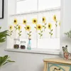 Rideau 100x50cm Daisy transparent en tulle courte fenêtre voile cantonnière de ride à panneaux à panneau à panneaux de panneaux