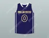 Custom Nay Mens Youth / Jaylen Brown 4 Wheeler High School Wildcats Navy Blue Basketball Jersey 2 Top cousé S-6XL