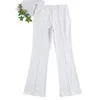 Pantaloni da donna Office Lady White Delming Business Abbigliamento Flare Spring Autumn Autensile Abbigliamento versatile Fashi