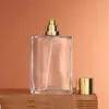 Storage Bottles 6pcs Glass Perfume Refill Bottle Gold Silver Lid Crimp Pump 30ml 50ml 100ml Atomizer Clear Empty Flat Round Mist Spray