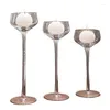 Partes de velas 3pcs Glass colum Stand Soporte de cristal moderno para centros de mesa de bodas Candelabra Bowl