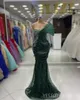 2024 Hunter Green Plus size Abiti da ballo per occasioni speciali RAMMIDER ONE SCAGLIE SULLA SULLA SULLA TASSELLA COMPLEANNO Abito da festa di compleanno Secondo ricevimento Am884