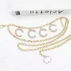 Cinture di Golden Chains for Women Designer Link Links Cintura d'argento Accessori per lettere di lusso Girls Diamond Chain Ceintures 268i