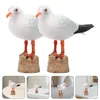 Figurines décoratives 2 PCS Modèle de mouette à bec rouge Seagull Bird Figure Méditerranée Décoration Solid Decoration Ornement Plastique Fée