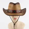 Berretti cappello da cowboy a largo roll up brim con cordino vento ricami leggeri floreali donne cappelli da sole per le vacanze escursionistiche viaggi