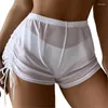 Solide kleuren zwempakbodem voor dames highs taille zwem shorts zomer bikini's trekkoord strandkleding