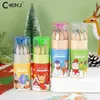 Crayons 12 couleurs de Noël peinture de crayons de crayon Santa Claus Snowman Bear Colored Crayer School Reward Supplies Student Stationery Childrens Cadeaux D240510