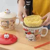Bols bubu et dudu bol de nouilles instantanées avec manchette mignonne panda ours en céramique élèves enfants cantine de riz soupe