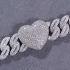 Проход Diamond Tester Design Vvs Baguette Moissanite 925 Серебряное серебро со льдом на кубинском звене ожерель