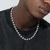10 mm 925 Sterling Sterling Iced Out Ball Link Chain Men Hip Hop Bling Bling Collana cubica a sfera di moissanite a sfera