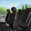 Nya andningsbara bilstolskydd Full set däckbanor präglade autosäte -täcken för bilbil SUV Van Hållbart polyestermaterial