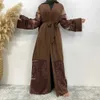 Ubranie etniczne Nowy Ramadan Eid Mubarak Abaya Dubai Femme Luksusowe złote dhinestones muzułmańskie sukienki Abayas Kaftan Islamski Afrykański Dashiki T240510