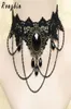 Vintage gotisk svart spets choker halsband för kvinnor blommor chocker uttalande krage bijoux femme collier krage4365018