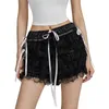 Short féminin Femme S dentelle 3d fleur de fleur