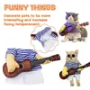 Vêtements pour chiens vêtements d'animaux de compagnie drôle de guitare costume de style cowboy fournit des accessoires de cavalier de chat r0z9