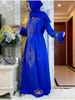 Etniska kläder 2023 Hösten Abaya muslimsk kvinna lång slve klänning ramadan bön diamanter kaftan arabiska islamiska chiffongkläder marockanska kaftan t240510