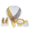 Necklace Earrings Set Women Brazilian Style Chain Shape Bangle Ring