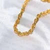 Fast Delivery 2mm to 3mm Gold Rope Chain Hip Hop Style Shine Brightly Real 10k 14k 18k Solid Gold Cord Chain Necklace