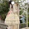 Robes décontractées Coalfell {en stock} Design original conception japonaise sweet lolita robe femme vintage en dentelle de couleur solide op à manches longues princesse