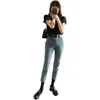 Women's Jeans High-Elasticity Straight Leg For Women Korean Style Chic Skinny Light Blue Slouchy Cargo Pants Clothes