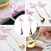 Kaffescoops 2 datorer Flamingo Stirring Spoon Scoop Mixing Dessert Modeling For Kitchen 304 Rostfritt stål