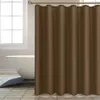 Shower Curtains Heavy Duty Solid Curtain Fabric Waterproof Bathroom Long Stall Size 230Cm Black White Grey Brown Blue Color Drop Deliv Dhgu1