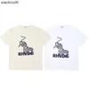 T-shirts de créateurs haut de gamme Rhude pour Tide Leopard Panther Print Fashion High Street Mens et T-shirts à manches courtes pour femmes avec des étiquettes originales de 1: 1