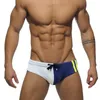 Briefas de natação masculina feminina Moda elástica de retalhos de retalhos com bloco sexy na cintura baixa u convexo de praia masculino maiô