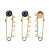 Brooches 50pcs Lucky Eye Blue Turkish Evil Brooch Pin For Women Men Dropping Oil Flower Crown Star Hamsa Hand Charm Fashion Jewelry